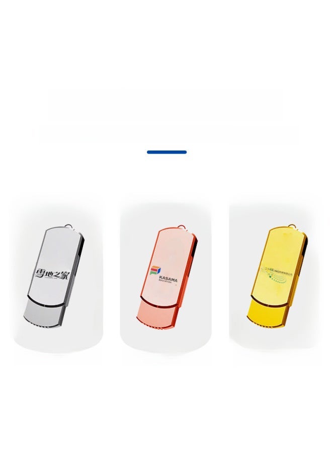 Gift Lettering Rotating USB Flash Disk 16g Small Fat Man Car 32G Metal 8g64g High Speed 128g-Color:Pink-Capacity:USB 3.0 128GB  - Image 3