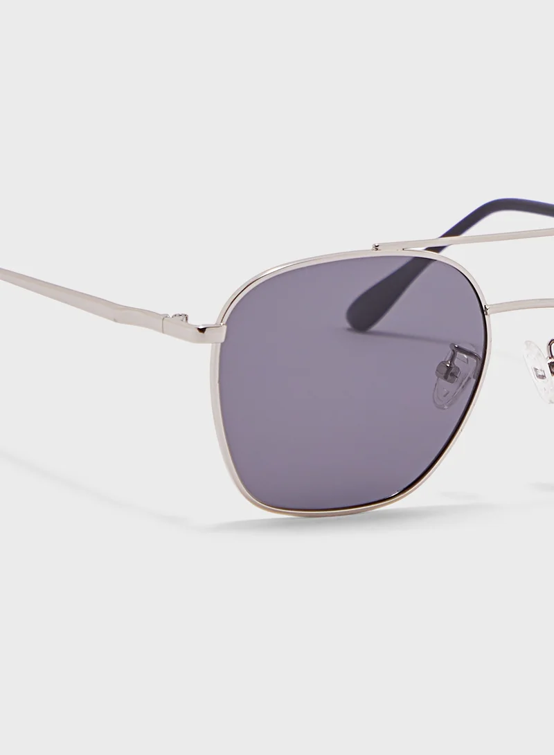 روبرت وود Polarized Lens Square Aviator Sunglasses