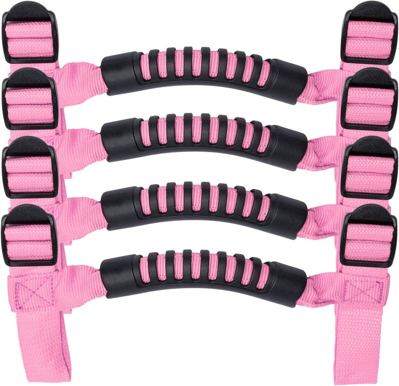 دانتي 4 × مقابض قضيب اللفة لجيب رانجلر YJ TJ JK JKU JL JLU سبورتس صحراء فريدوم روبيكون X وأونليميتد 1955-2024 2025 (وردي) - Image 1
