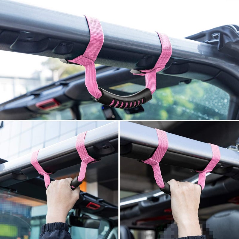 دانتي 4 × مقابض قضيب اللفة لجيب رانجلر YJ TJ JK JKU JL JLU سبورتس صحراء فريدوم روبيكون X وأونليميتد 1955-2024 2025 (وردي) - Image 3