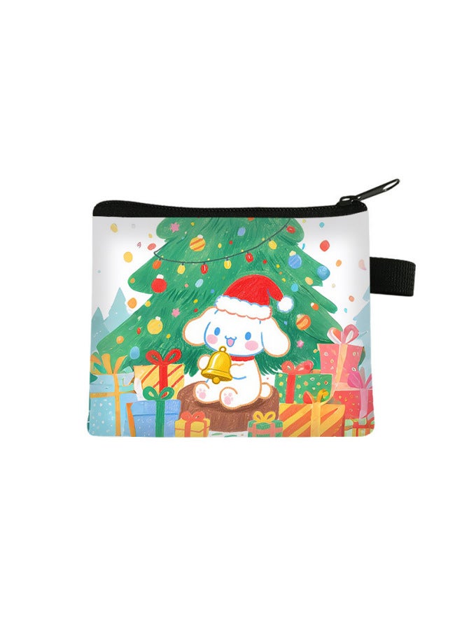 New Christmas Cinnamon Dog Coin Purse Student Cute Mini Wallet Large Capacity Zipper Earphone Bag