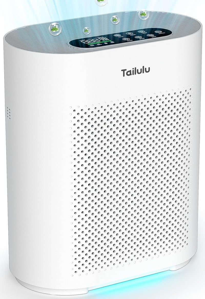 Air Purifiers for Home Large Room up to 2200ft PM25 Air Quality Sensor Smart Mode 20dB Sleep Mode  Night Light H14 HEPA Filter Air Purifiers for Bedroom Pets Dust Pollen Tailulu HQKJ180