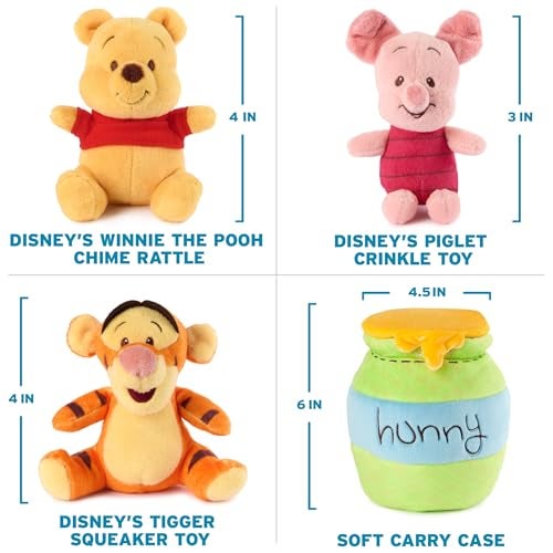 GUND Disney Official Winnie The Pooh Plush Playset with Pooh, Tigger, and Piglet, Sensory Toy Stuffed Animals for Ages 0 and Up, Green, 8” - Image 3