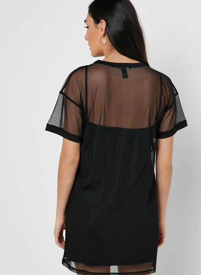 FOREVER 21 Sheer Overlay Dress