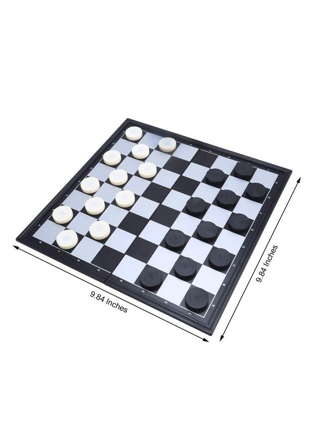 QuadPro Magnetic Travel Checkers Board Game Set With Folding Board Family Educational Toys For Kids And Adults - Image 3