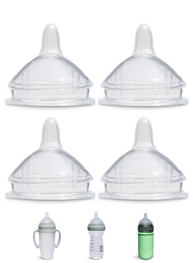 BelBeyo Sippy Spout Nipples for haakaa and Mason Baby Bottles | 4-Pack | Food Grade Silicone | BPA-Free | Soft Spout | Spill-Proof | Variable Flow - Image 1