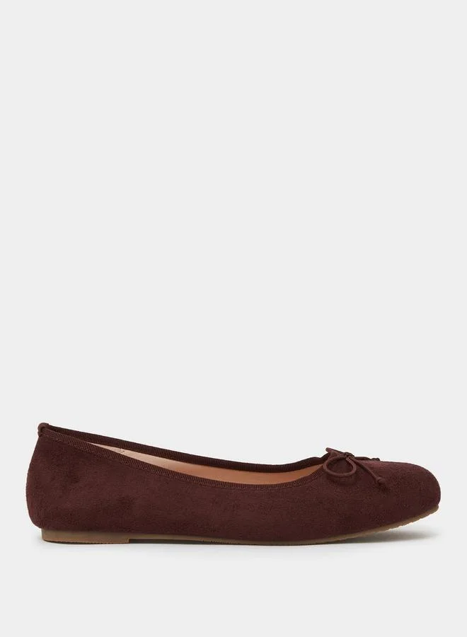 Plain Bow Detail Ballerina Shoes