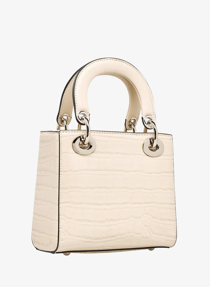 Celeste BEIGE Textured Tote Bag with Detachable Strap and Button Closure for Women | Best Price UAE