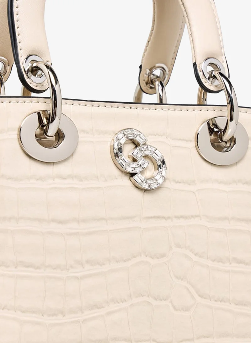 Celeste BEIGE Textured Tote Bag with Detachable Strap and Button Closure for Women | Best Price UAE