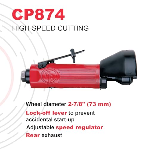 Chicago Pneumatic CP874 - Air Cut Off Tool, Automotive Body Shop & Home Improvement Projects, Pipe, Fiberglass, Woodworking, Construction, Demolition, 3 Inch (75 MM), 0.5 HP / 370 W - 22,000 RPM - Image 2