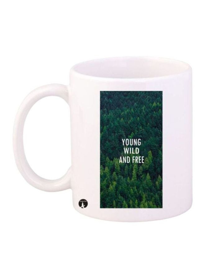 English Phrases Printed Coffee Mug White/Green