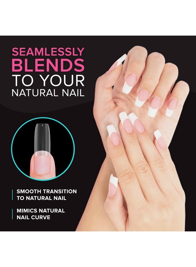 NYK1 Clear Nail Tips - 500Pcs Half Cover Coffin Nail Tips (10 Sizes) Strong Flexible Easy Blend Soft Gel Nail Tips Acrylic Nails, Coffin Nails Tips For All Gel And Acrylic Nail Tips Nail Extensions - Image 3