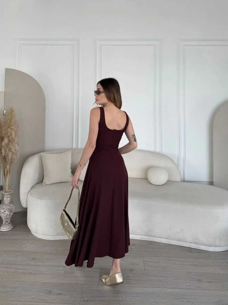 Jane's JANES Cut-Out U Collar Fitted Midi Dress - Image 3
