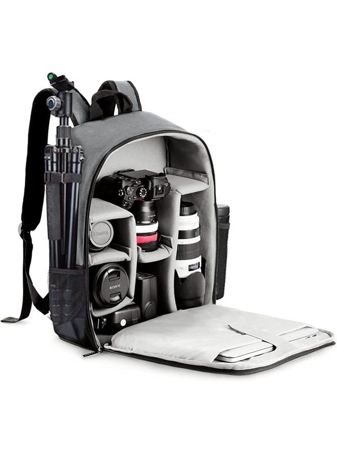 Caden Camera Backpack Bag Professional for DSLR/SLR Mirrorless Camera Waterproof, Camera Case Compatible for Sony Canon Nikon Camera and Lens Tripod Accessories Gray - Image 1