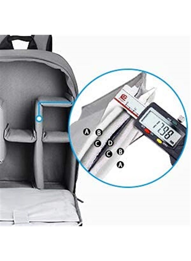 Caden Camera Backpack Bag Professional for DSLR/SLR Mirrorless Camera Waterproof, Camera Case Compatible for Sony Canon Nikon Camera and Lens Tripod Accessories Gray - Image 4