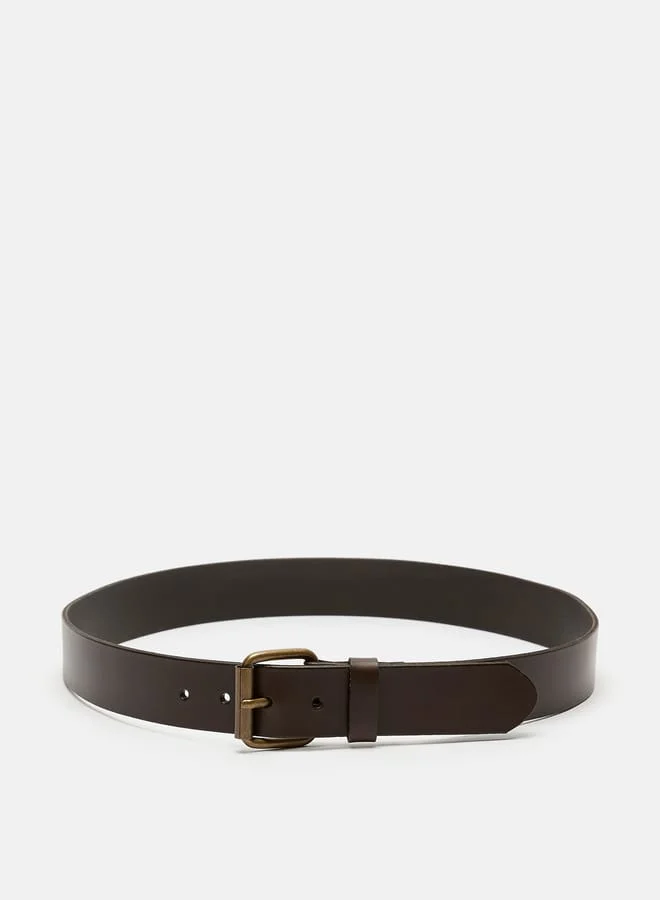 Lee Cooper Brown Men's Solid Waist Belt with Pin Buckle Closure for Men | Best Price UAE