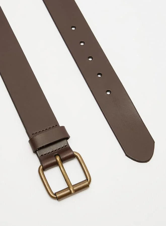Lee Cooper Brown Men's Solid Waist Belt with Pin Buckle Closure for Men | Best Price UAE