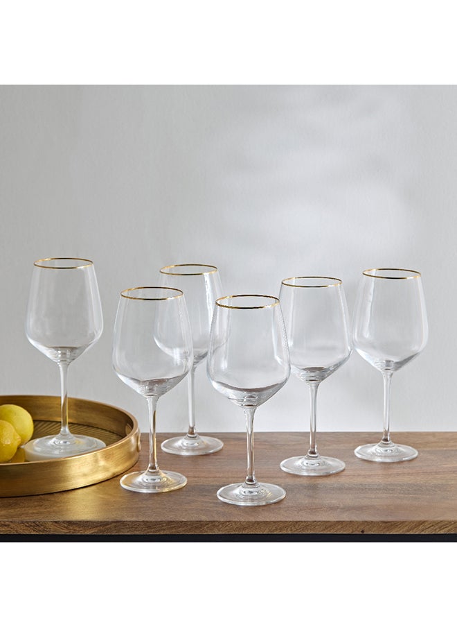 Home Box Royal 6-Piece Crystal Stemware Glass with Rim 610 ml  - Image 1