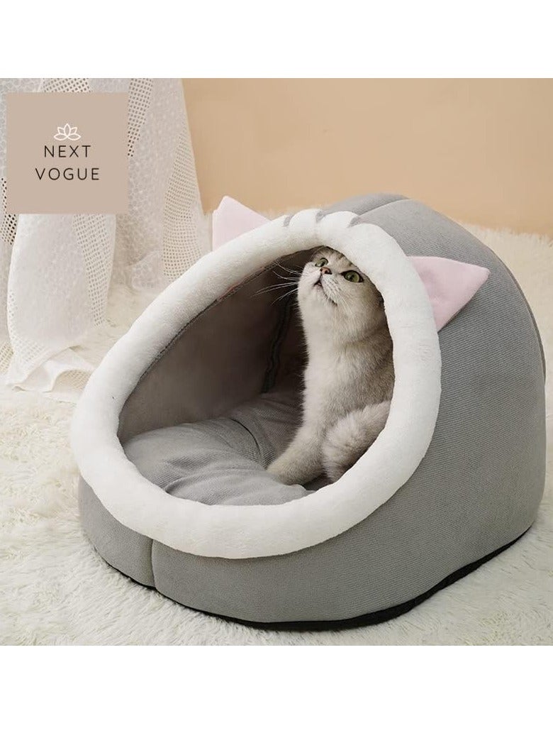 Next Vogue Cat Bed Pet Cave Bed with Anti-Slip Bottom, Suitable for All Cats & Small Dogs, Pet Bed with Removable Washable Cushion, Soft Calming Bed with Hanging Toy Ideal for Cats and Puppy or Rabbit  - Image 2