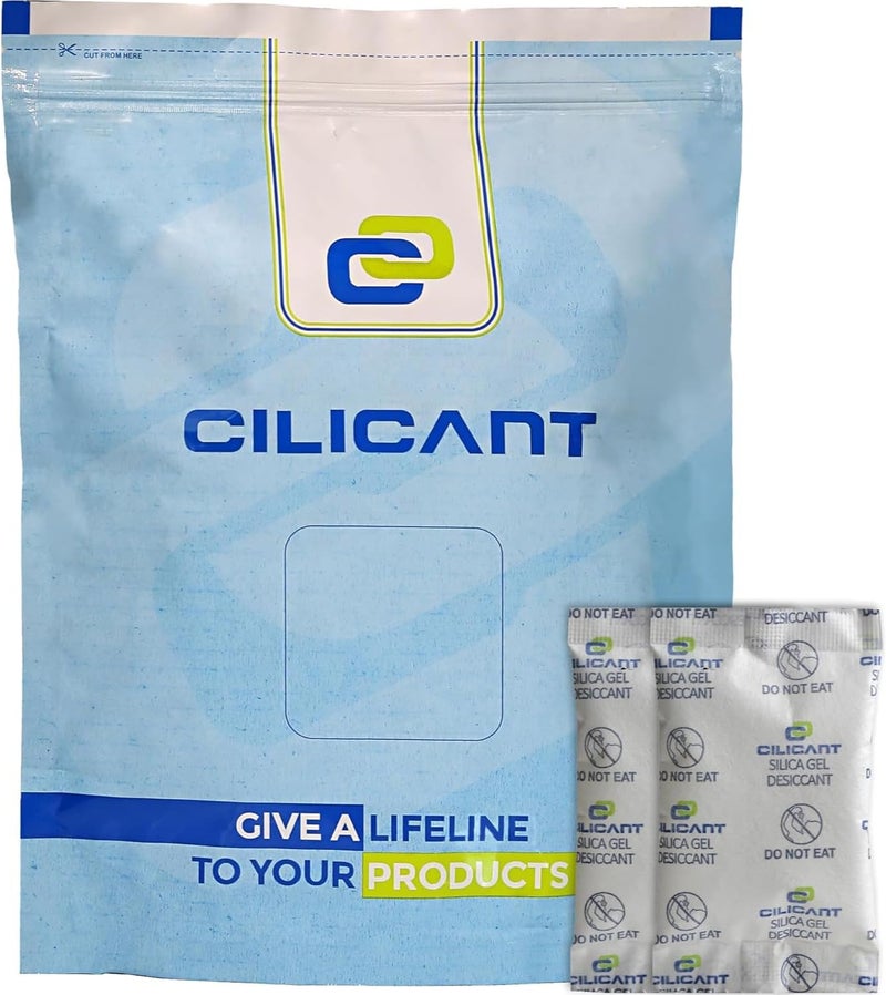 CILICAnT حزم السيليكا جل باللون البرتقالي من CILICANT، وزن كل حزمة 5 جرامات (80 حزمة)، مادة مجففة للرطوبة؛ تُستخدم لامتصاص الرطوبة من الهواء. الوزن الإجمالي: 400 جرام. - Image 1
