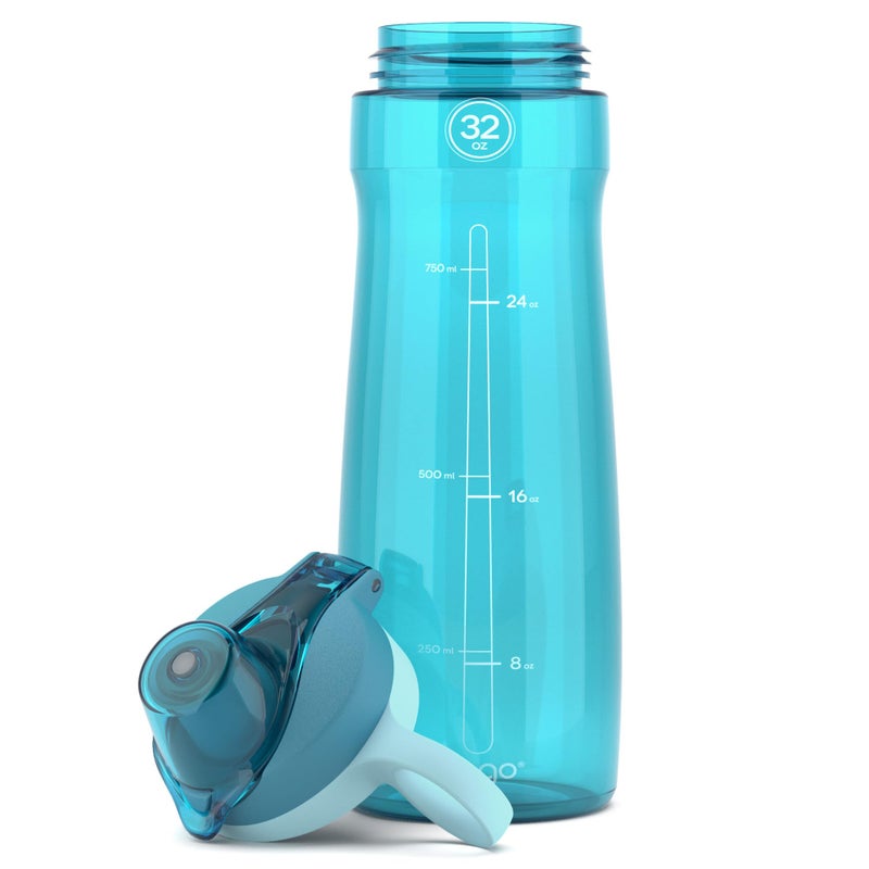 Pogo BPA-Free Plastic Water Bottle with Chug Lid, Blue Atoll, 32 oz. - Image 5