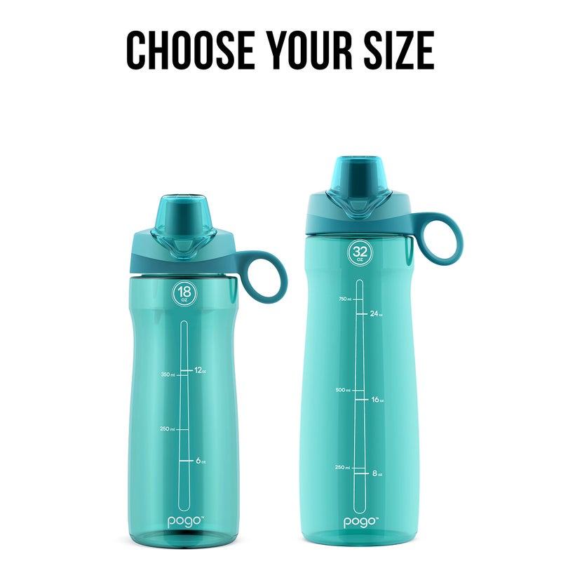 Pogo BPA-Free Plastic Water Bottle with Chug Lid, Blue Atoll, 32 oz. - Image 2