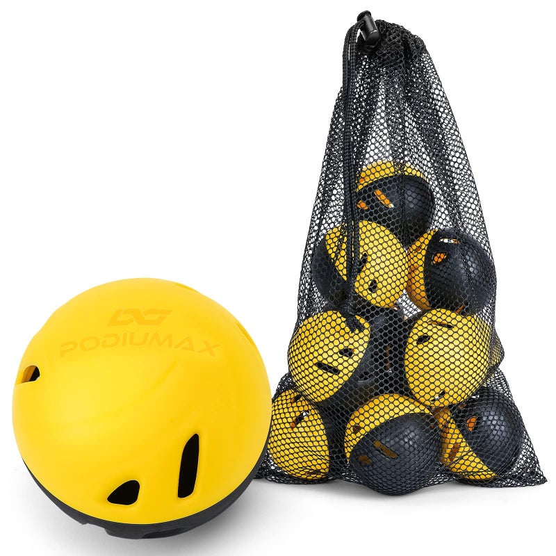 PodiuMax Impact Limited Flight Practice Baseballs, 12 Pack, Yellow & Black - Image 1