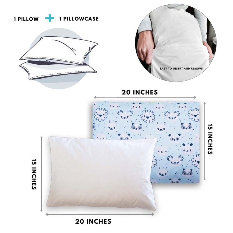 KRADYL KROFT Toddler Pillow with 100% Cotton Removable Cover - 20 X 15 Inches | Children Pillows | Baby Pillows - Image 4