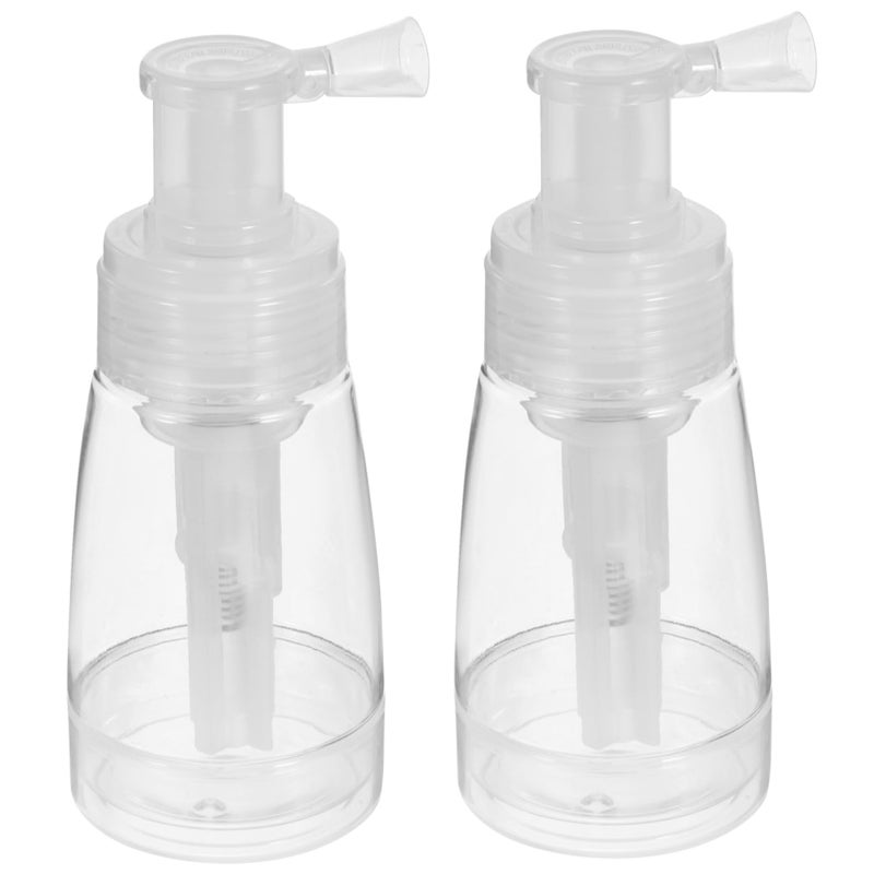 Uonlytech Powder Spray Bottle Empty Travel Makeup Bottles with Locking Nozzle Transparent Refillable Salon Hairdressing Spray Bottle for Home Barber Shop 2Pcs Powder