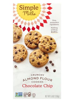 Simple Mills Crunchy Almond Flour Cookies Chocolate Chip 5.5 oz (156 g) 