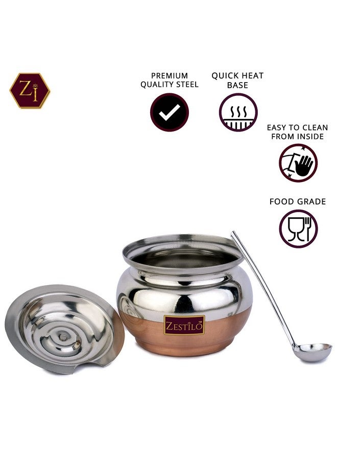 ZESTILO Ghee Pot, Ghee Container, Ghee Pot with Spoon, Oil Dispenser, Oil Pot, Oil jar, Ghee Dispenser Capacity of 280 ml - Image 2