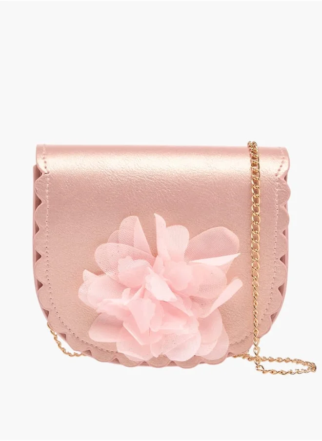 Flora Bella By Shoexpress Girls Applique Detail Sling Bag With Magnetic Closure Ramadan Collection