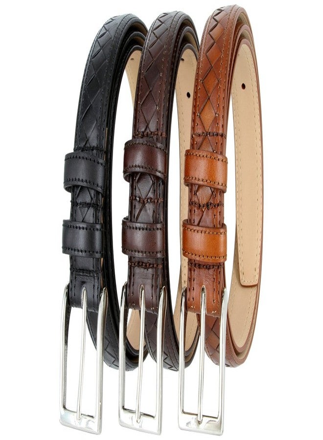 بيلتس.كوم حزام رسمي من الجلد الطبيعي بنقشة ماسية، عرضه 1 1/8 بوصة (بني، 38) - Image 5
