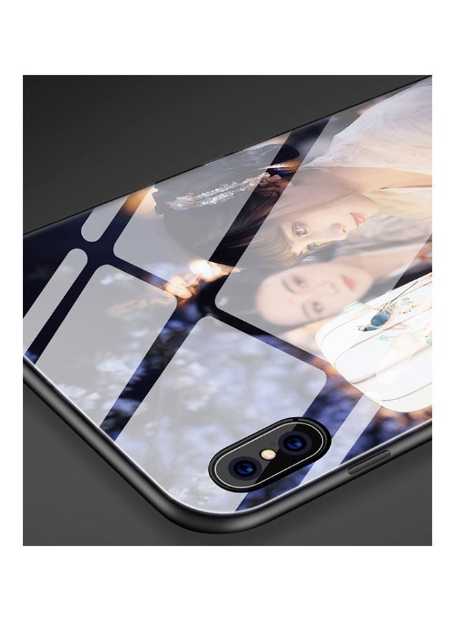 إسكدنيا غطاء حماية خلفي مصنوع من الزجاج المقوى لهاتف أبل آيفون 7/ 8 أسود/أحمر - Image 3