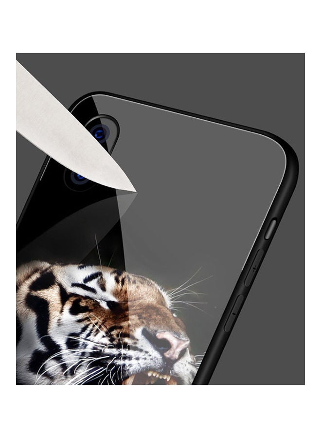 إسكدنيا غطاء حماية خلفي مصنوع من الزجاج المقوى لهاتف أبل آيفون 7/ 8 أسود/أحمر - Image 2