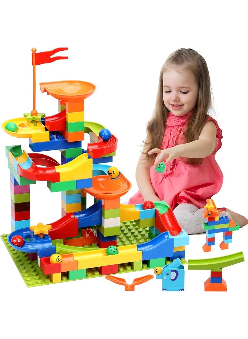 CHU DAI Marble Run Building for Kids: STEM Building Blocks Set Compatible Classic Blocks - Educational Toys for Kids Home School - Birthday Gift for Boys Girls  - Image 1