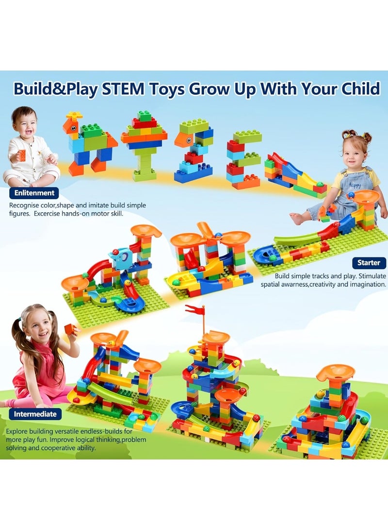 CHU DAI Marble Run Building for Kids: STEM Building Blocks Set Compatible Classic Blocks - Educational Toys for Kids Home School - Birthday Gift for Boys Girls  - Image 3