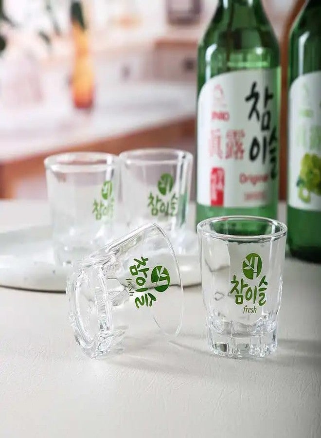 Sihanoukville Korean Soju Shot Glasses Sets - Elevate Your Sipping Experience with 2.0 oz Clear Glass, Ideal for Whiskey, Tequila, and Liquor (4PCS) - Image 4