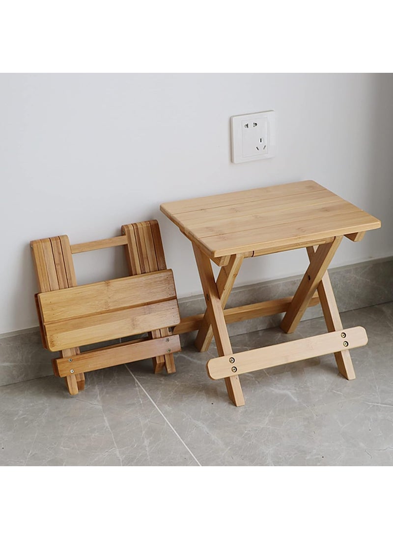 MUGATH MUGATH Wood Folding Stool Plant Stand Small Portable Folding Table Outdoor Porch Coffee End Table Foldable Household Solid Table for Picnic Camping Chair Poolside Lawn Yard Balcony Deck  - Image 4