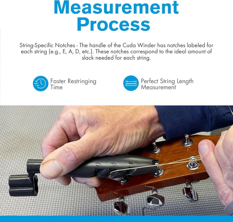 Cuda Winders The Cuda Winder – Revolutionary Guitar String Length Gauge and Guitar String Winder Tool (Slate Grey) - Image 3
