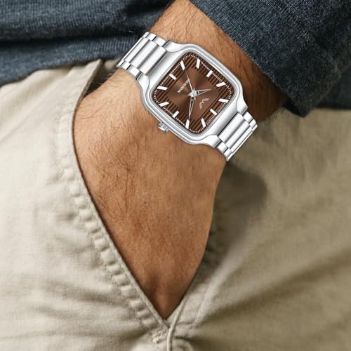 LOUIS DEVIN Steel Chain Analog Wrist Watch for Men (Brown Dial) | LD-GS069-BRW-CH - Image 2