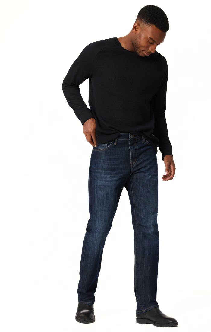 Mavi Matt Classic Men's Straight Leg Jeans, Mid-Rise Relaxed Fit Jeans for Men, Dark Stanford, Dark Wash Blue Jeans, 34W x 30L - Image 1