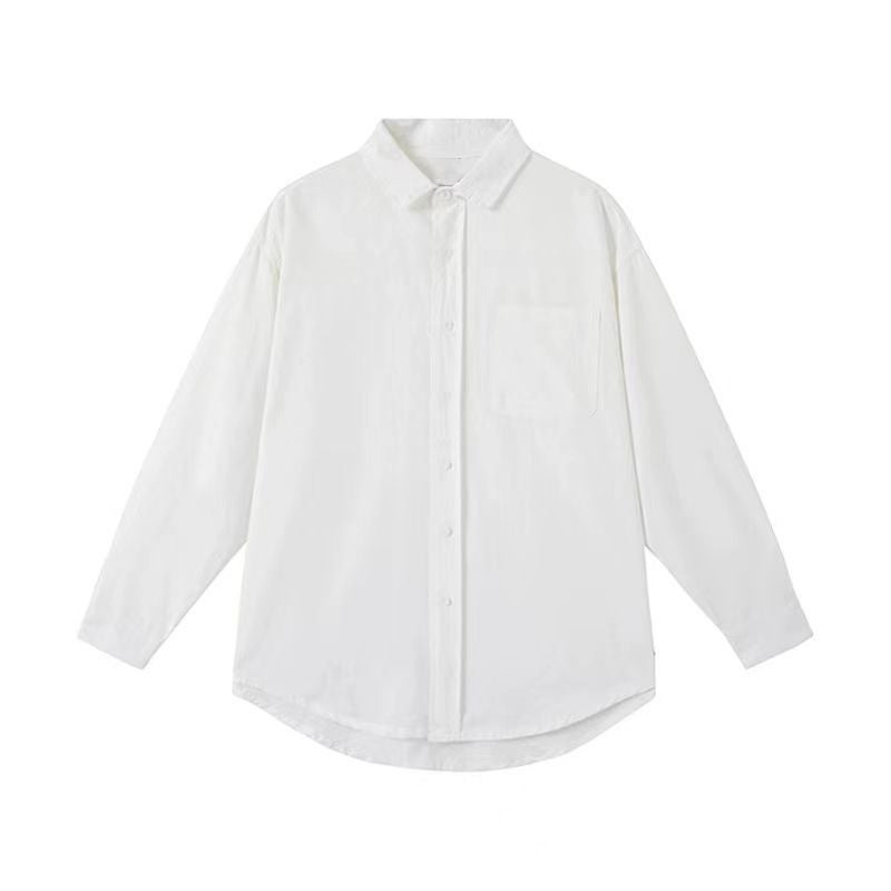 Elegant Artistic Light Blue Shirt 2025 Spring And Korean Fashionable Mid-Length Loose Commuting Long-Sleeved Shirt - Image 1