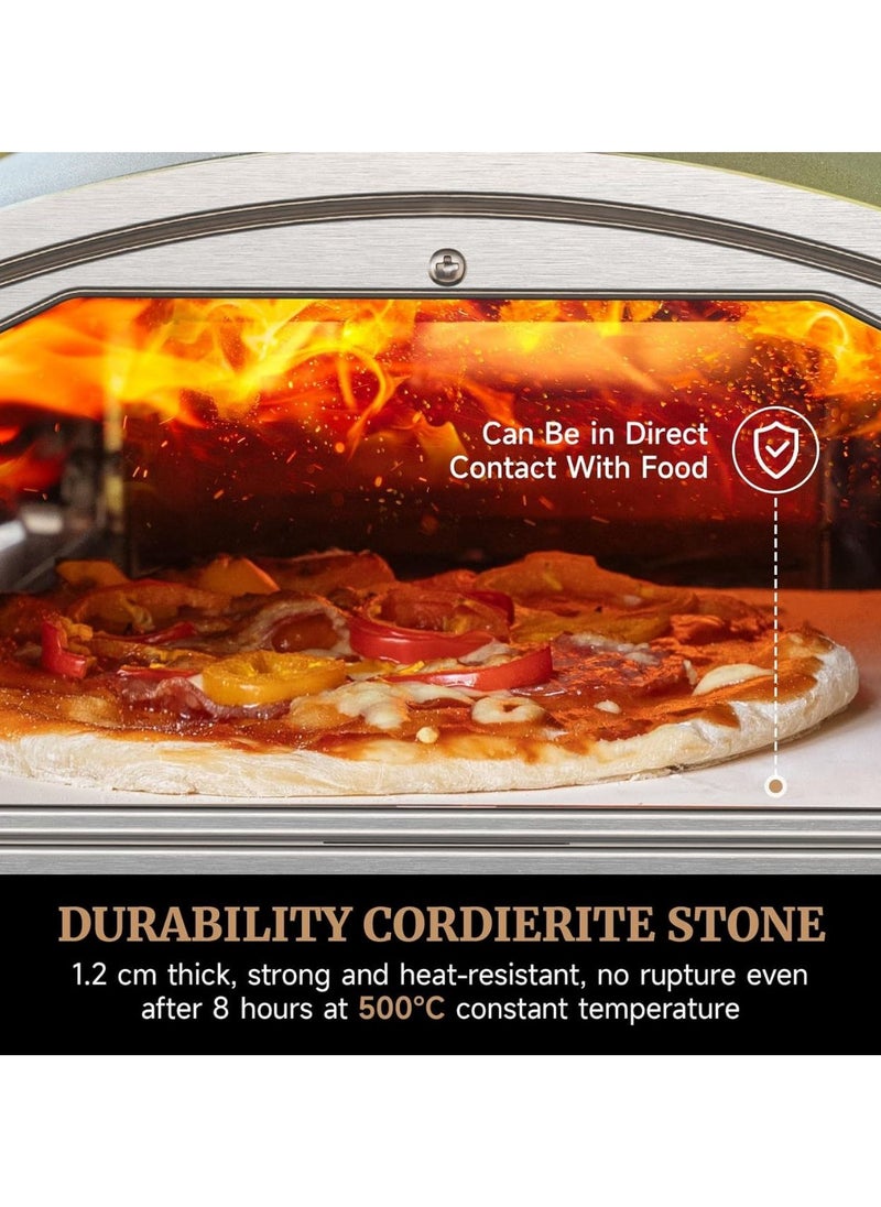 Generic - Outdoor Pizza Oven 12 Inch Wood Fired Pizza Ovens Outdoor Pellet Pizza Oven with Built-in Thermometer Portable Stainless Steel Pizza Oven for Backyard. - Image 1