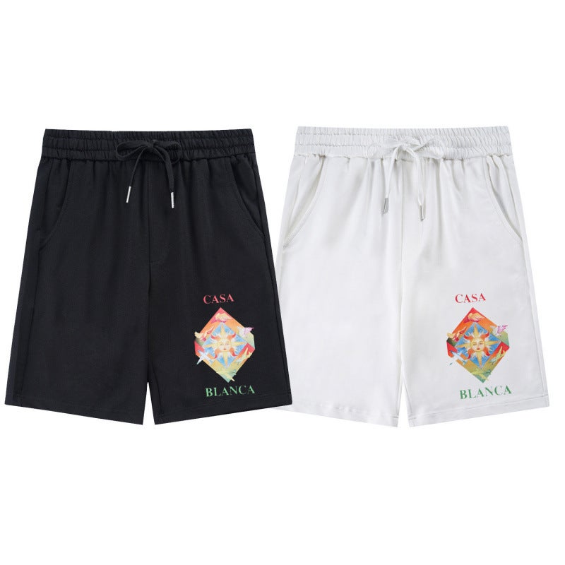 Casablanca Trendy Cartoon Printing Fashion Couples Casual Loose Shorts - Image 3