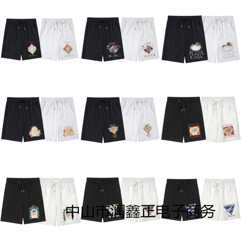Casablanca Trendy Cartoon Printing Fashion Couples Casual Loose Shorts - Image 2