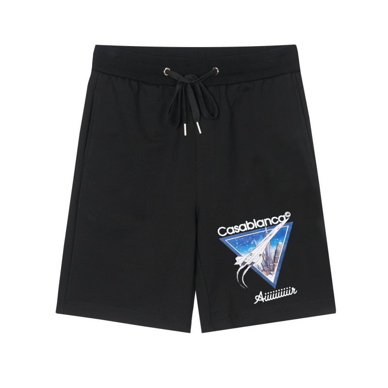 Casablanca Trendy Cartoon Printing Fashion Couples Casual Loose Shorts - Image 1