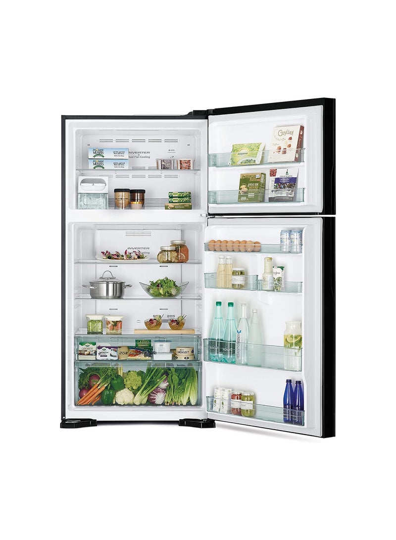 HITACHI 655L Gross Capacity Top Mount Double Door Refrigerator, Inverter Compressor, 2 Doors Fridge With Dual Fan Cooling, Twist Ice Tray, Dual Sensing Control, Premium 655 L RV655PUKOKPSV Silver - Image 3
