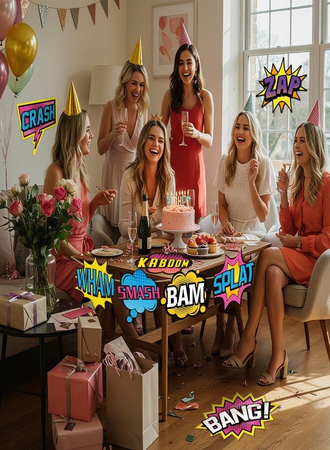 Tosstuki 12 Pcs 15.7 Inch Hero Sign Cutouts for Girls Jumbo Large Hero Themed Party Decorations Girl Wow Crash Smash Kaboom Boom Action Cut Outs for Birthday School Classroom Bulletin Board Wall Decor - Image 5