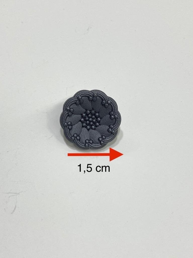 Karan Tuhafiye Karan Haberdashery Italian Model Cardigan Vest Button Set of 6 Anthracite 1.5 cm - Image 1